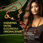 Colar Étnico Foxy em Madeira Ébano: estilo artesanal unissex, espiritual e elegante, com bolsa de veludo. - Imagem 2