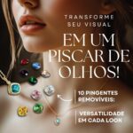 Colar Feminino 10 em 1 Color Shine: cristais troca-cor, aço inox e estilo versátil com proteção espiritual.