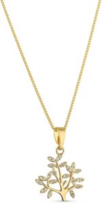 Colar Feminino Árvore da Vida com Zircônias Banhado a Ouro 18k, elegante e perfeito para presentear com significado