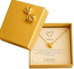 Colar Feminino Coração Banhado a Ouro 18k: presente romântico com caixa, ideal para namorada, noiva e esposa.