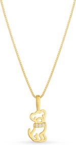 Colar Feminino Mãe de Pet com Pingente de Cachorro e Zircônias Banhado a Ouro 18k, presente elegante para amantes de pets