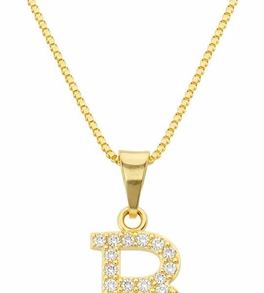 Colar Feminino com Letra Inicial Banhado a Ouro 18K, personalizado, elegante e ideal para presente sofisticado.