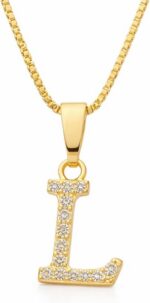 Colar Feminino com Letra Inicial em Pedra Cravada, banhado a ouro 18K, elegante e personalizado para presentear com sofisticação