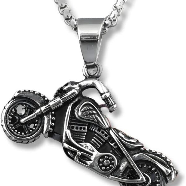 Colar Masculino Chopper Fantasma em Aço Inox: estilo biker, resistência e atitude para motociclistas.