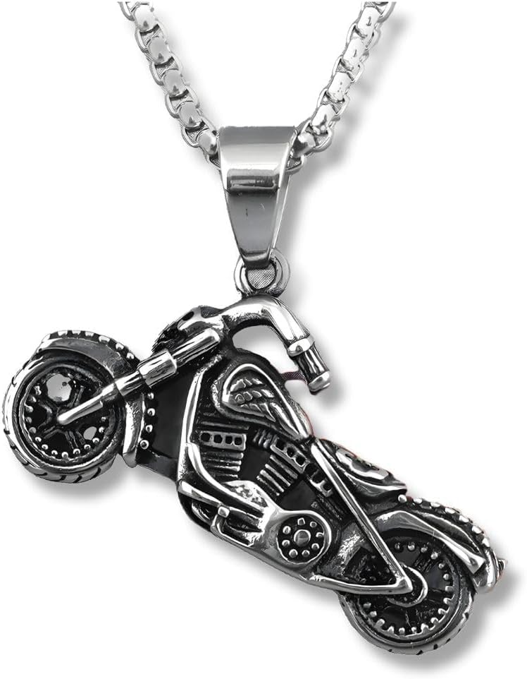 Colar Masculino Chopper Fantasma em Aço Inox: estilo biker, resistência Colar Masculino Chopper Fantasma em Aço Inox: estilo biker, resistência e atitude para motociclistas.