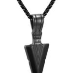 Colar Masculino Tribal Ponta de Flecha em Aço Inoxidável: estilo viking durável, hipoalergênico e ideal para uso diário.