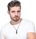 Colar Masculino Tribal Ponta de Flecha em Aço Inoxidável: estilo viking durável, hipoalergênico e ideal para uso diário. - Imagem 2