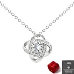 Colar Nó Feminino com Caixa de Presente, ideal para Dia dos Namorados, aniversário e casamento