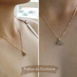 Colar Nossa Senhora Aparecida banhado a 18k com zircônias, ideal para presentear com elegância e fé - Imagem 2