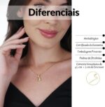 Colar Nossa Senhora Aparecida banhado a ouro 18k com zircônias, antialérgico e ideal para presente católico