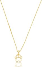 Colar Pingente Mini Patinha Pet Vazada Folheado a Ouro 18k: delicadeza e amor por pets em um acessório elegante.