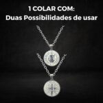 Colar São Bento em aço inox prateado: presente durável e versátil para homens e mulheres - Imagem 2