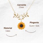 Colar Sunshine Girassol banhado a ouro: beleza, significado e elegância para presentear com estilo. - Imagem 2