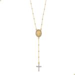 Colar Terço Nossa Senhora das Graças Banhado a Ouro 18k, antialérgico e elegante para uso unissex.