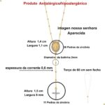Colar Terço Nossa Senhora das Graças Banhado a Ouro 18k, antialérgico e elegante para uso unissex. - Imagem 2