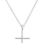 Colar cordão masculino com crucifixo em aço inox, 50 cm, estilo durável para uso diário.