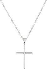 Colar cordão masculino com crucifixo em aço inox, 50 cm, estilo durável para uso diário.