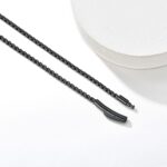 Colar de corrente em aço inox 2 mm para homens, banhado a prata, preto ou ouro, ideal para estilo e durabilidade. - Imagem 2