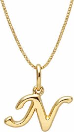 Colar feminino com letra inicial banhado a ouro 18K, elegante e personalizado, perfeito para presentear com sofisticação