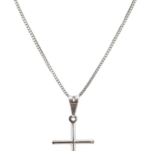 Colar masculino com cruz em aço inox, estilo durável e elegante para comprar com segurança sem perder personalidade