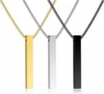 Colar masculino em aço inox antialérgico, não escurece e pode molhar, com pingente moderno e elegante.