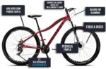 Colli Bike Eudora 29 Alumínio com freios a disco e câmbio Shimano, ideal para desempenho e conforto. - Imagem 2