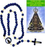 Combo Terços de Nossa Senhora Aparecida em Madeira: madeira natural em kit com 10 unidades para devoção e revenda. - Imagem 2