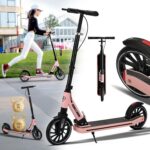 Commuter Scooter dobrável adulto 150 kg, rodas 20 cm e freio duplo para mobilidade segura e prática