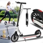 Commuter Scooter dobrável até 150 kg, rodas 20 cm e freio duplo para mobilidade segura