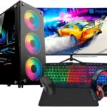 Computador Gamer Completo Ryzen 7 5700G com 16GB, SSD 1TB e monitor 23" 75Hz para jogar com alto desempenho.