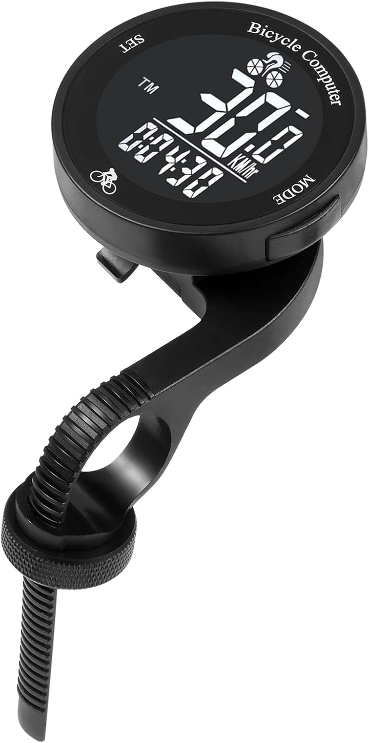 Computador de bicicleta sem fio com LCD e luz de Computador de bicicleta sem fio com LCD e luz de fundo, mede velocidade, distância e tempo com precisão para ciclismo.