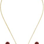 Conjunto Colar e Brincos Banhados a Ouro com Zircônia Marsala: elegância e brilho para presentear com embalagem especial.