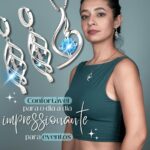Conjunto Esterlina Blue: colar e brincos banhados em prata 925 com zircônia azul para elegância diária. - Imagem 2
