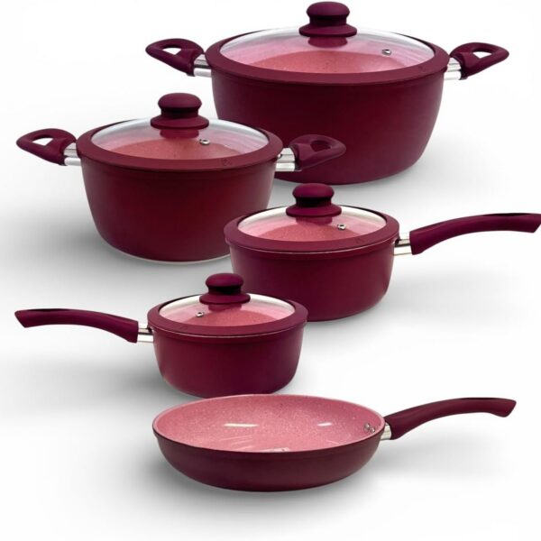 Conjunto Panelas Cerâmica 5 Peças Indução 4,5mm Bordo: antiaderente, mais saúde, aquecimento uniforme e compatível com todos os fogões.