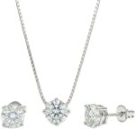 Conjunto Ponto de Luz Prata 925 com Zircônia: presente elegante para namorada, esposa ou mãe.