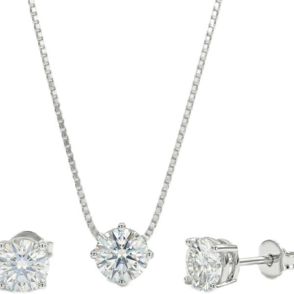 Conjunto Ponto de Luz Prata 925 com Zircônia: presente elegante para namorada, esposa ou mãe.