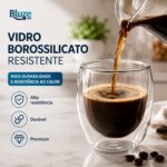 Conjunto com 6 Xícaras de Vidro Dupla Parede 90ml: mantém a bebida quente por mais tempo com elegância e resistência ao calor. - Imagem 2