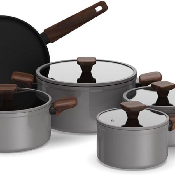 Conjunto de Panelas Brinox Ceramic Life Nox 5 Peças Cinza: antiaderente cerâmico, mais praticidade, saúde e sofisticação na cozinha.