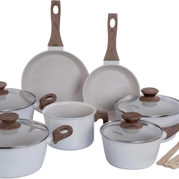 Conjunto de Panelas Mimo Style 10 Peças Indução: antiaderente, versátil e ideal para cozinhas práticas e elegantes.