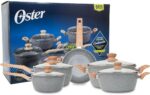 Conjunto de Panelas Oster Marble Edition 5 Peças: antiaderente cerâmico, cozinha mais saudável e fácil de limpar.