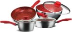 Conjunto de Panelas Philco Redstone PKT407 4 Peças: antiaderente cerâmico, fácil de limpar e compatível com todos os fogões. - Imagem 2