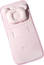 Conjunto para Bebê com Capa Protetora e Travesseiro Rosa: conforto, proteção e prevenção da cabeça chata no carrinho.