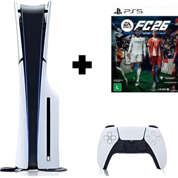 Console PS5 c/Drive Slim 1 TB c/ 1 Controle + EA FC 26