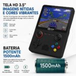 Console Portátil Retrô 6000 Jogos OIH-5911 Oásis Tela 3.5 HD 32GB Bateria Recarregável Saída TV AV Emuladores Clássicos Video Game Retro Portátil (Preta) - Imagem 2