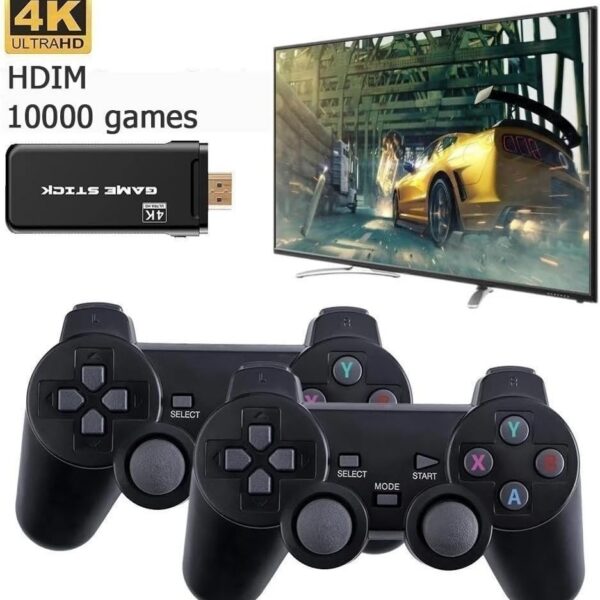 Console Portátil Stick com 10.000 Jogos Retrô e 2 Controles Sem Fio