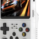 Console Retro Portátil 64GB Quad-Core: jogos clássicos com tela 3,5 e design ergonômico para jogar com conforto em qualquer lugar