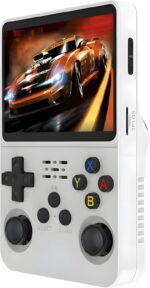 Console Retro Portátil 64GB Quad-Core: jogos clássicos com tela 3,5 e design ergonômico para jogar com conforto em qualquer lugar