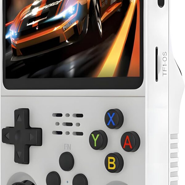 Console Retro Portátil 64GB Quad-Core: jogos clássicos com tela 3,5 e design ergonômico para jogar com conforto em qualquer lugar