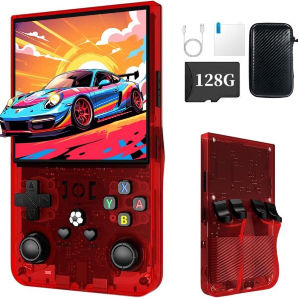Console Retro R36Max 128GB com 22.000 Jogos, Tela IPS 4" e Bateria de Até 6h