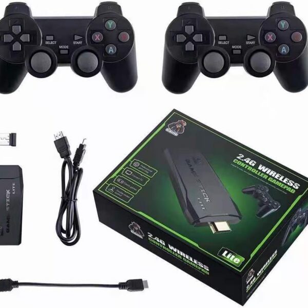 Console Retro Stick Sem Fio 4K HD 64G com 10000 jogos para família e diversão nostálgica completa